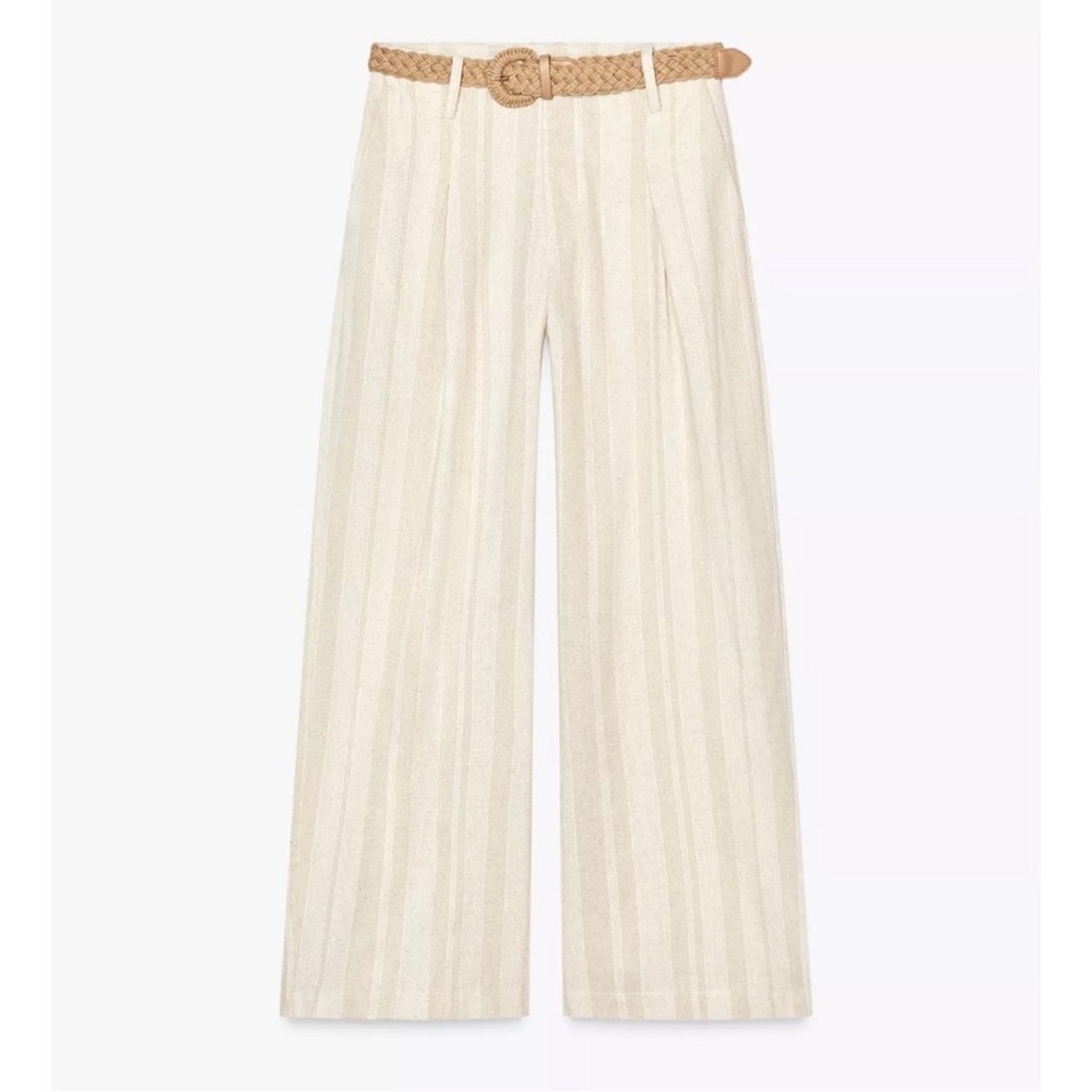 ZARA BLOGGERS FAV STRIPPED WIDE LEG PANTS WITH BELT